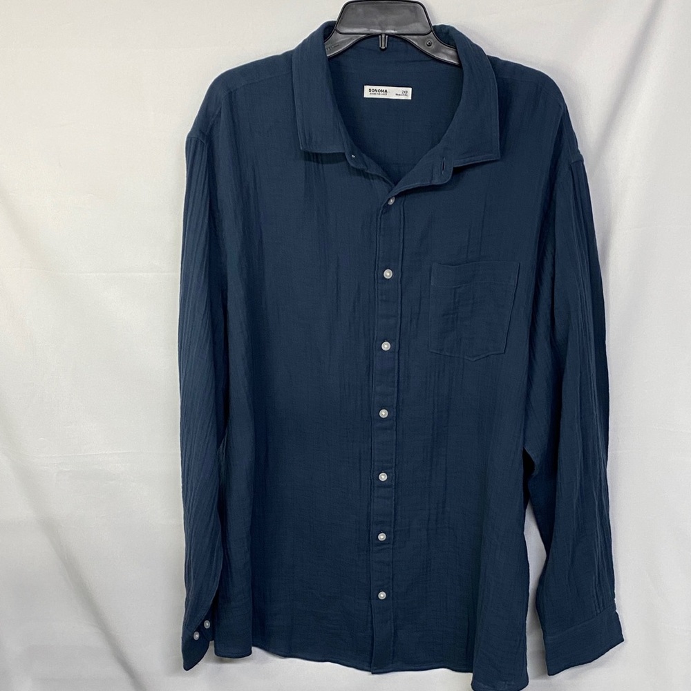 Sonoma Men's Deep Blue Casual Button Down Shirt Size 2XB NWOT
